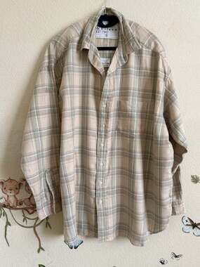 NWT Frank & Eileen SHIRLEY Sand Plaid Cashmere Touch Shirt